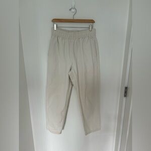 GU oatmeal elastic waistband ankle pant